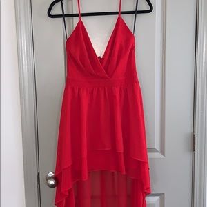 Red Asymmetrical Dress